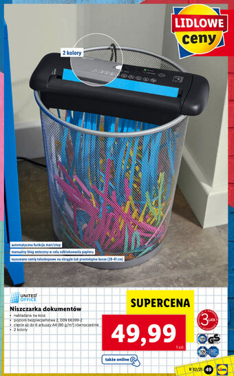 Lidl Niszczarka dokumentów oferta