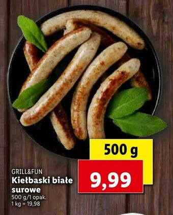 Lidl Kiełbaski białe surowe oferta