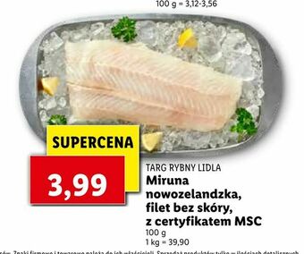 Lidl Miruna nowozelandzka, filet bez skóry, z certyfikatem MSC oferta