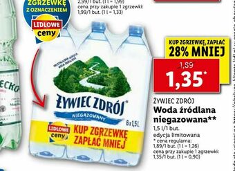 Lidl Woda źródlana niegazowana** oferta