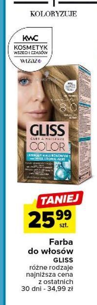 Carrefour Krem koloryzujący do włosów 8-0 naturalny blond gliss kur care & moisture color oferta