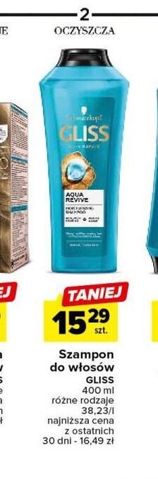Carrefour Szampon do włosów gliss kur aqua revive oferta