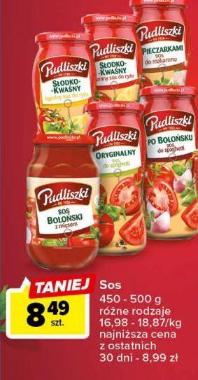 Carrefour Sos do spaghetti oryginalny pudliszki oferta