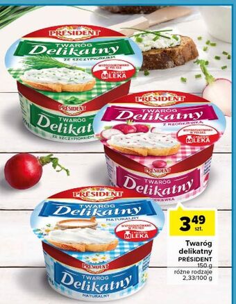 Carrefour Twarożek delikatny ze szczypiorkiem president oferta