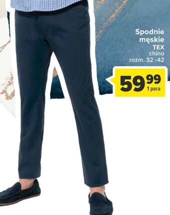 Carrefour Spodnie męskie chino 32-42 tex oferta