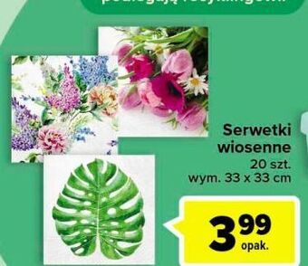 Carrefour Serwetki wiosenne wym. 33 x cm oferta