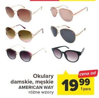 Carrefour Okulary przeciwsłoneczne męskie american way oferta