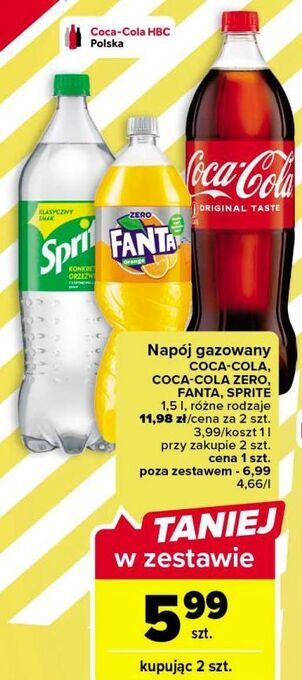 Carrefour Napój pomarańczowy fanta zero oferta