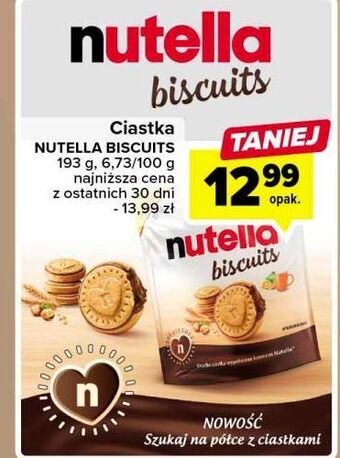 Carrefour Ciastka z kremem nutella biscuits oferta