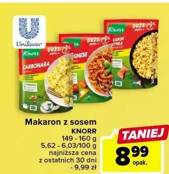 Carrefour Bolognese z mięsem wołowym knorr pasta pełna smaku oferta