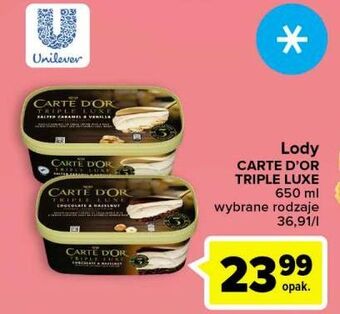 Carrefour Lody chocolate & hazelnut algida carte d'or triple luxe oferta