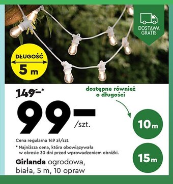 Biedronka Girlanda ogrodowa 10 led 5 m oferta