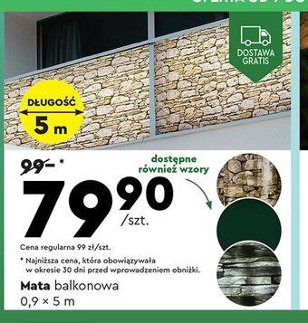 Biedronka Mata balkonowa 0.9 x 5 m oferta