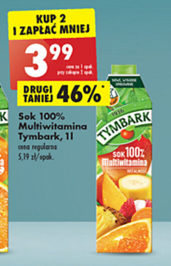 Biedronka Maspex Sok 100% Multiwitamina Tymbark 1l oferta