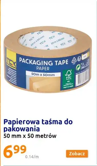 Action Papierowa taśma do pakowania 50mm x 50m oferta