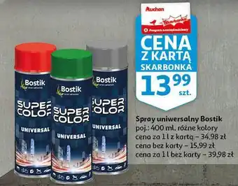 Auchan Spray uniwersalny czerwony bostik super color oferta