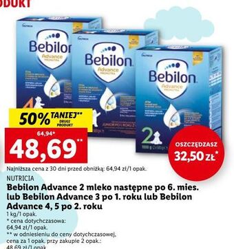 Lidl Mleko 3 bebilon advance pronutra oferta