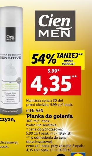 Lidl Pianka do golenia sensitive cien men oferta
