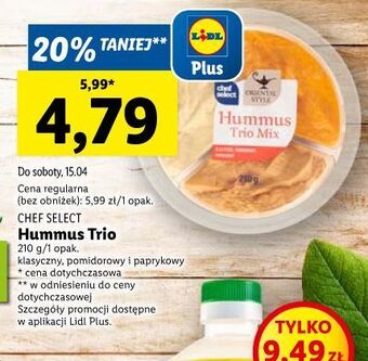 Lidl Hummus trio chef select oferta