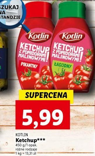 Lidl Ketchup z pomidorów malinowych kotlin oferta