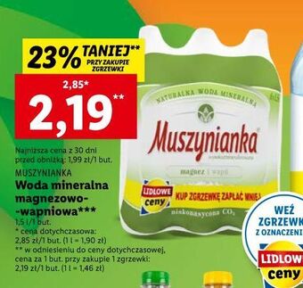 Lidl Woda niskonasycona muszynianka oferta