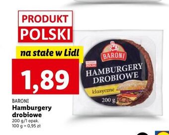 Lidl Hamburger drobiowy classic baroni oferta