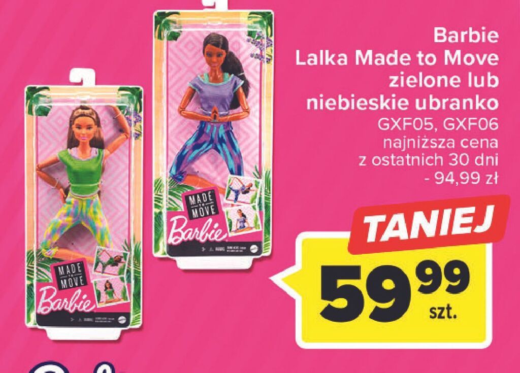 Carrefour Lalka barbie made to move gxf05 mattel oferta