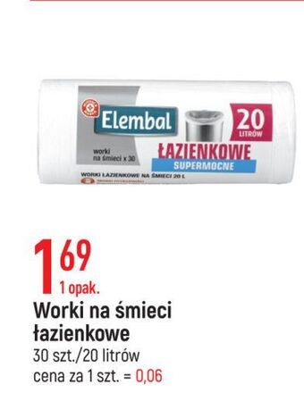 E.Leclerc Worki na śmieci łazienkowe 20 l wiodąca marka elembal oferta