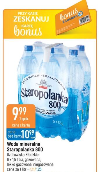 E.Leclerc Woda gazowana staropolanka 800 oferta