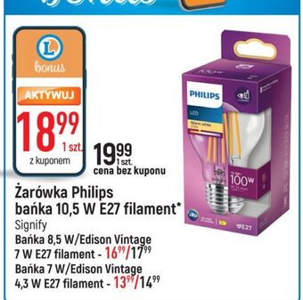 E.Leclerc Żarówka edison vintage 7w e27 filament philips oferta
