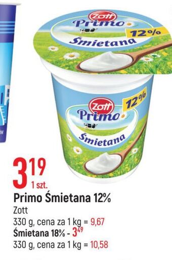 E.Leclerc Śmietana 12 % zott primo oferta