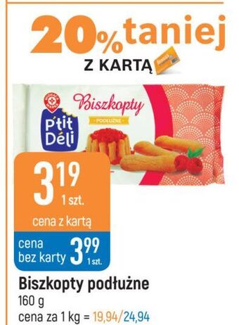 E.Leclerc Biszkopty podłużne wiodąca marka p'tit deli oferta