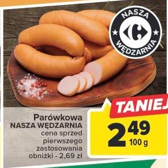 Carrefour Kiełbasa parówkowa nasza wędzarnia carrefour oferta