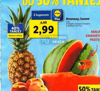 Lidl Ananas 1kg oferta
