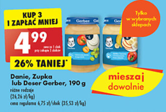 Biedronka Gerber Danie, Zupka lub Deser 190g oferta