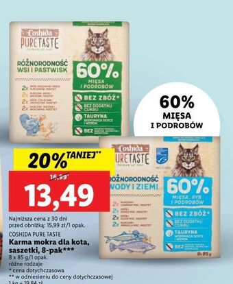 Lidl Karma dla kota różnorodność wody i ziemi coshida pure taste oferta