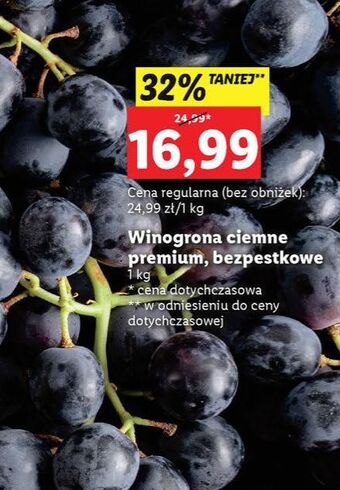 Lidl Winogrona ciemne bezpestkowe oferta