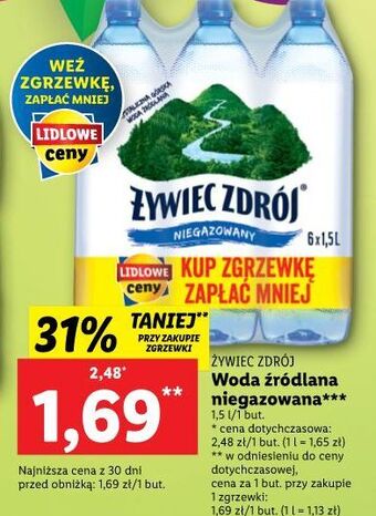 Lidl Woda niegazowana żywiec zdrój oferta