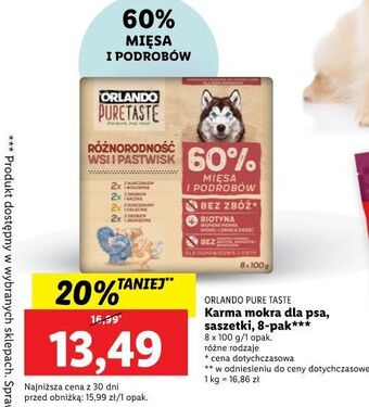 Lidl Pasztet mięsny 2 x kurczak i wołowina + drób jagnięcina orlando pure taste oferta