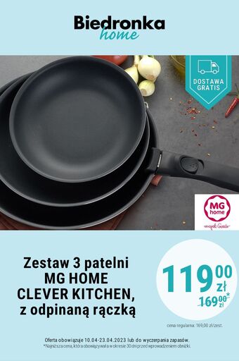 Biedronka Zestaw patelnii clever kitchen mg home oferta