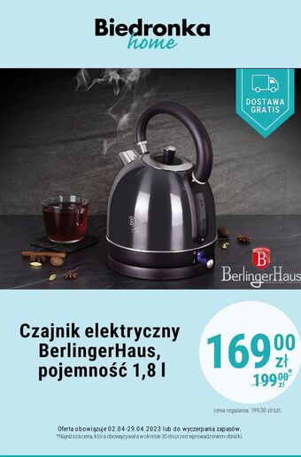 Biedronka Czajnik elektryczny 1.8 l berlinger haus oferta