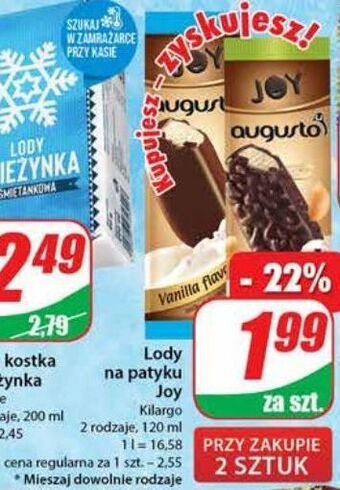 Dino Lód vanilla flavour w polewie czekoladowej augusto joy oferta