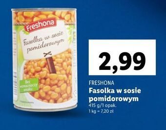 Lidl Fasolka w sosie pomidorowym freshona oferta
