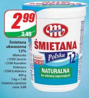 Dino Śmietana ukwaszona 12% osm jarocin oferta
