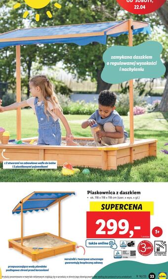 Lidl Piaskownica z daszkiem 118x118x118cm playtive oferta
