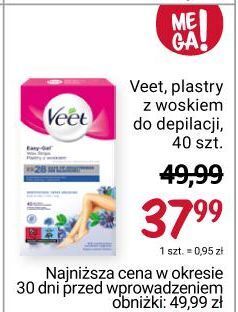 Plastry z woskiem do depilacji ciała i nóg skóra wrażliwa veet easy-gel