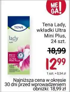 Rossmann Wkładki higieniczne ultra mini plus tena lady oferta