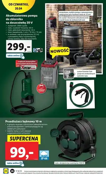 Lidl Pompa do deszczówki 20 v parkside oferta