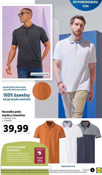 Lidl Koszulka polo m-xl livergy oferta