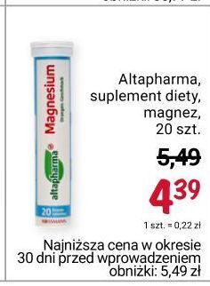 Rossmann Tabletki musujące magnez altapharma oferta
